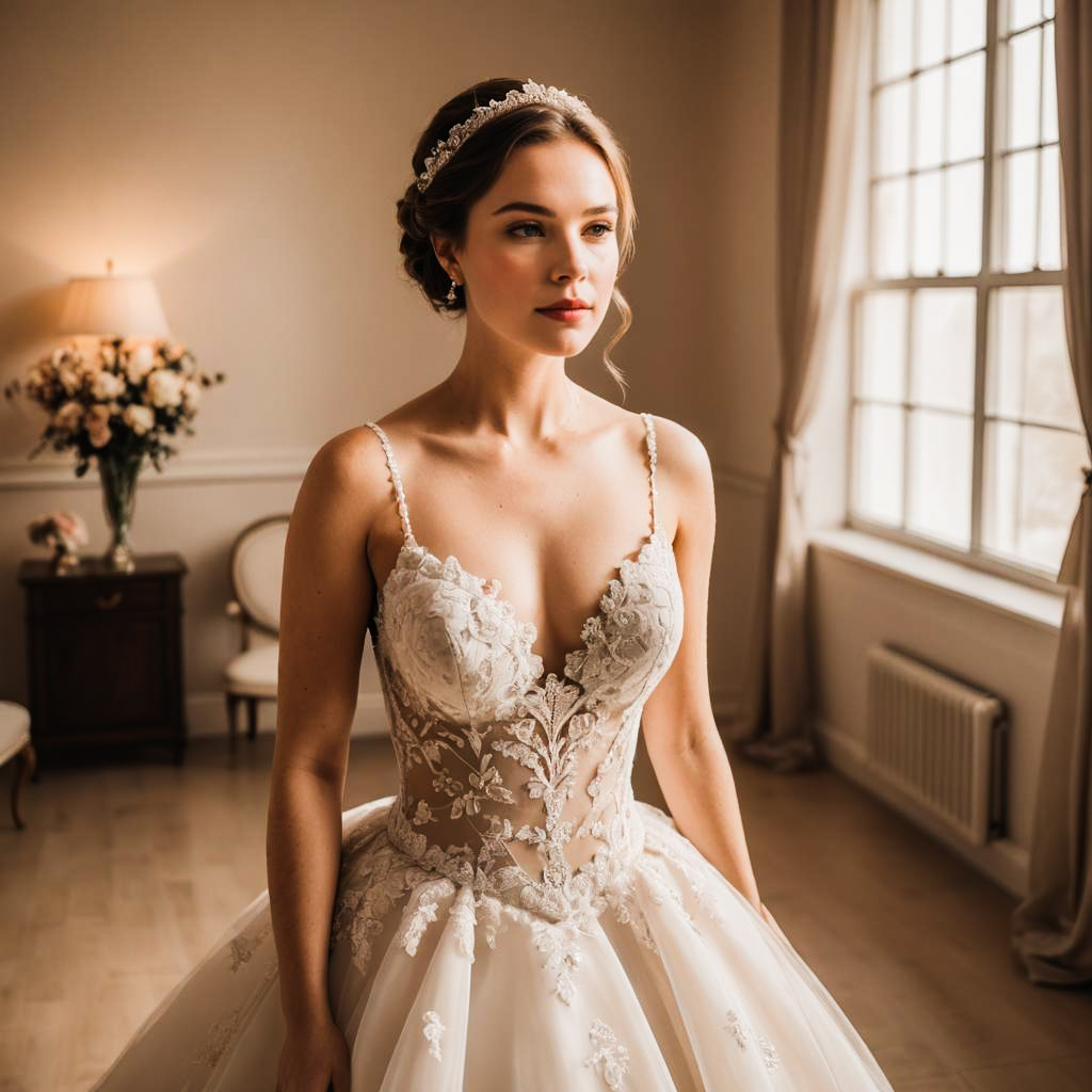 Elegant Bridal Photoshoot in Soft Lighting