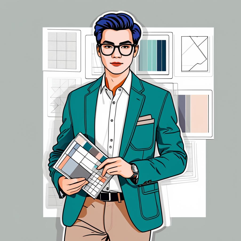 Stylish Fashion Designer Line Art Design