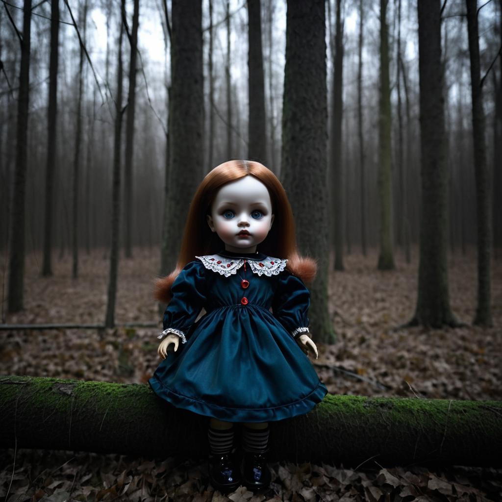 Sinister Doll Haunting the Forest