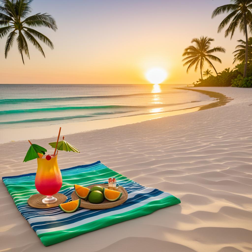 Tropical Beach Sunset with Photorealism