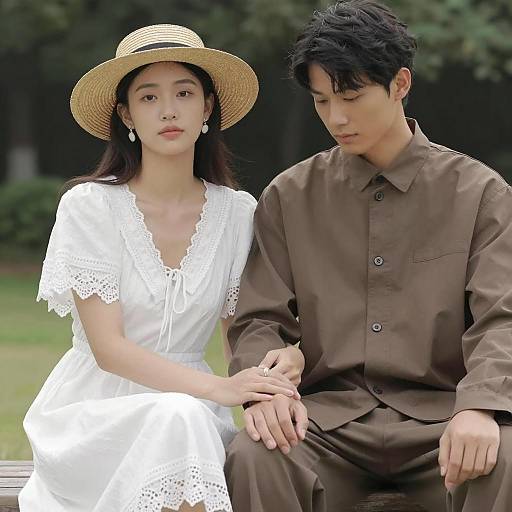 Couple Holding Hands Outdoors