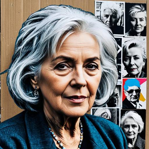 Elderly Woman Portrait with Street Art Collage