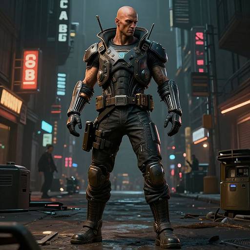 Ultra-Realistic Cyberpunk Street Artist