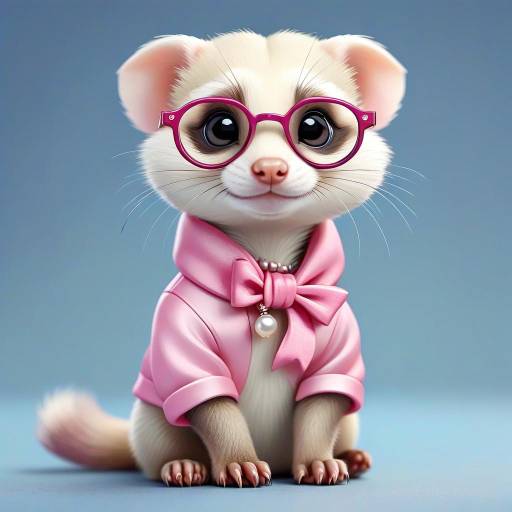 Adorable Ferret Cartoon Character Design