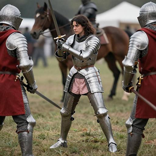 Epic Medieval Battle with Armor and Sword