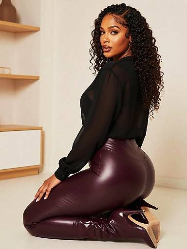 Glossy Leggings Fashion Shoot