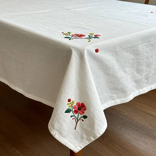 Vintage Embroidered Tablecloth Design