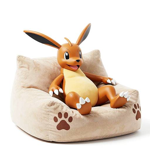 Playful Growlithe on Oversized Cushion