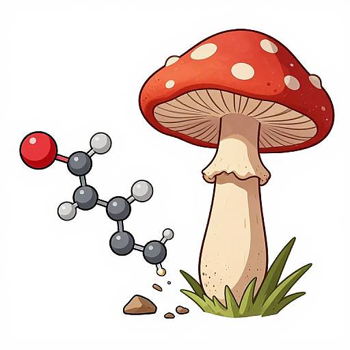 Magic Mushroom Chemical Molecule Art