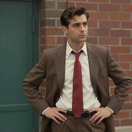 Stylish Man in Mid-Century Noir Setting