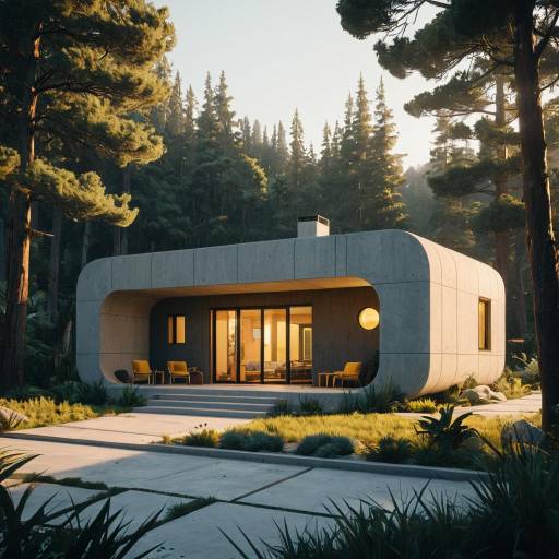 Modern 3D Printed Cement Californian Cabin