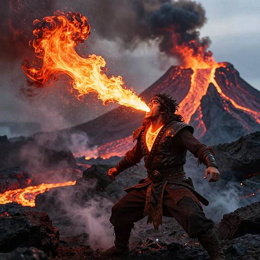 Fierce Lava Breathing Warrior