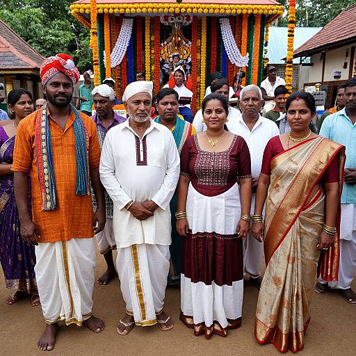 Diverse Indian Villagers in Traditional Attire