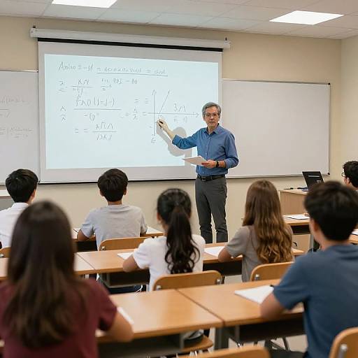 Professor Teaching Math with Accent Lighting