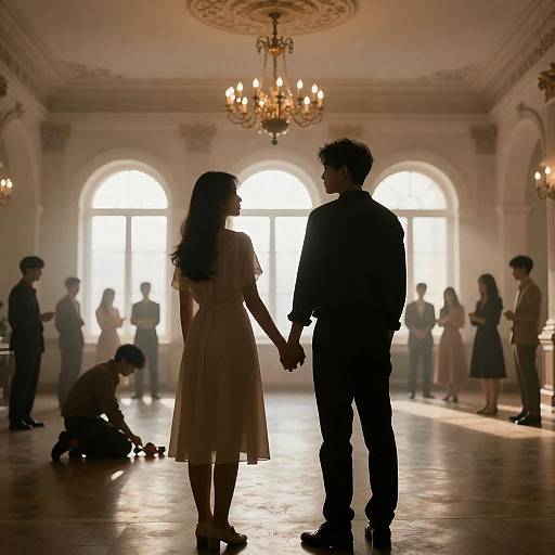 Romantic Silhouette in Grand Ballroom