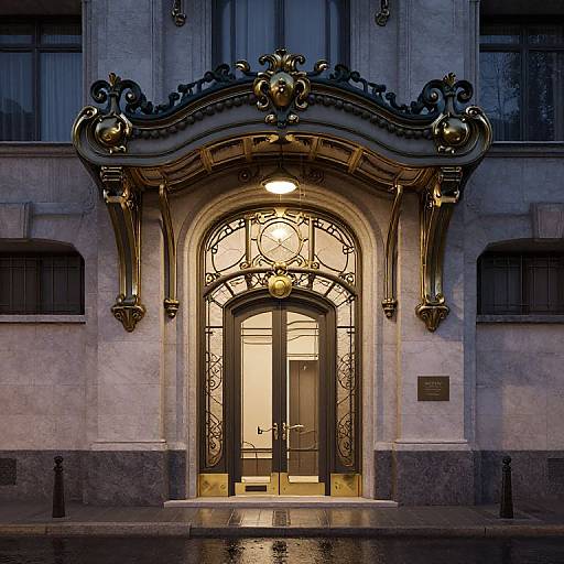 Ultra Realistic Art Nouveau Building Exterior
