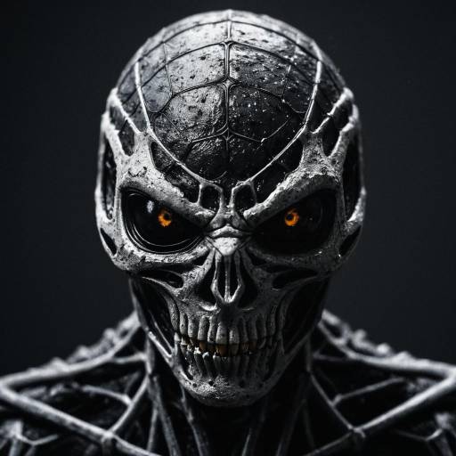 Hyperrealistic Arachnid Humanoid Skull Portrait