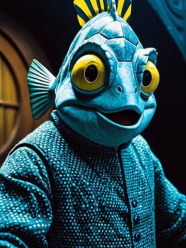 Man in Disney Flounder Costume Portrait