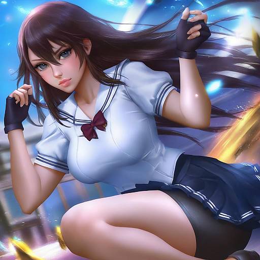 Illustration of Arihara tsubasa, cinderella series in the style of Logan cure