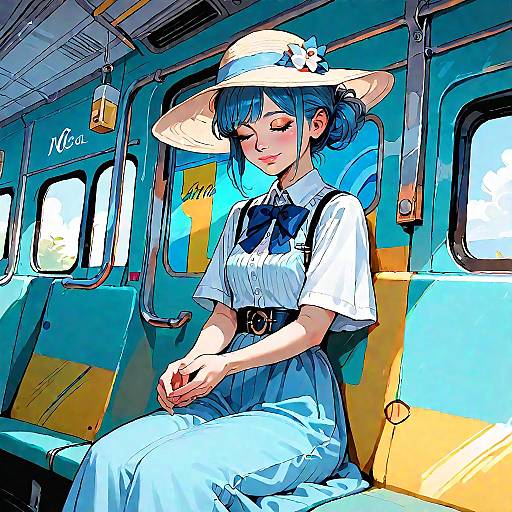 Mayuri Smiling while Seated on Train
