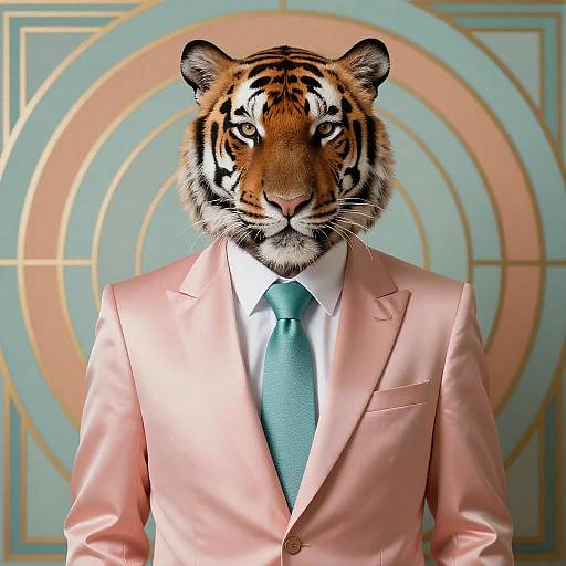 Stylish Tiger in Art Deco Splendor