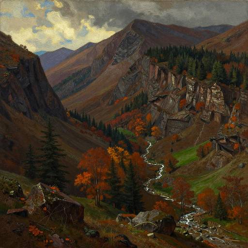 Gustave Courbet Autumn Mountain Valley