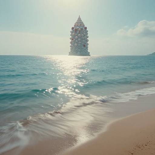 Ethereal Seascape with Seashell Tower