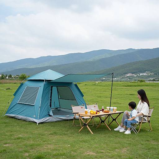 Serene Family Camping Scene