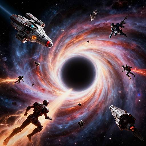 Cosmic Battle Near Black Hole