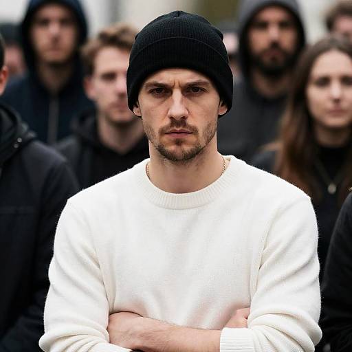 Serious Man in Knit Sweater Photograph