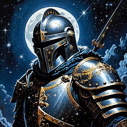 Celestial Knight: A Baroque Fantasy Portrait