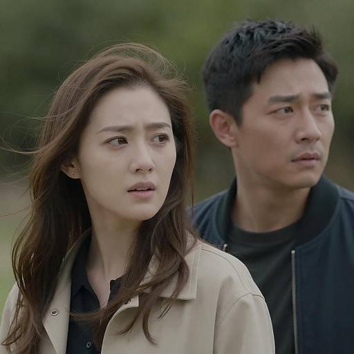 Concerned Man and Woman Outdoors