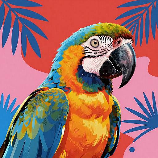 Vibrant Pop Art Parrot Illustration