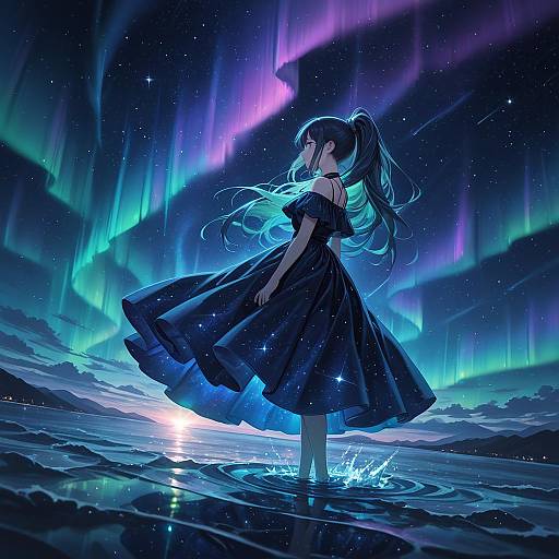 Aurora Galaxy Reflection Side Portrait