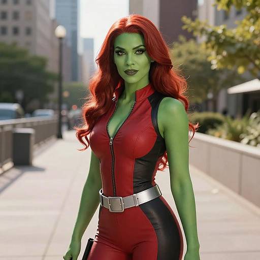 Realistic Red She-Hulk Cosplay Portrait