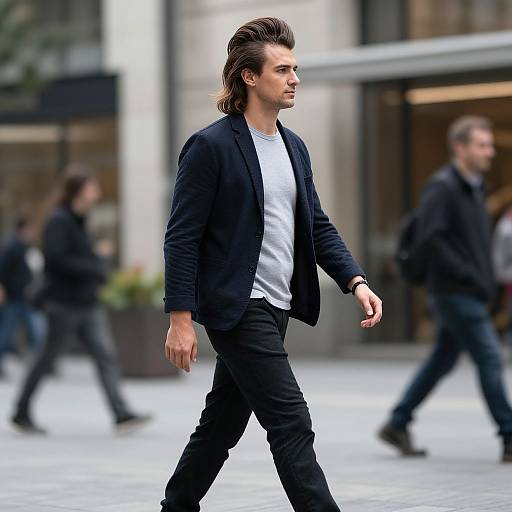 Fit European Man in Metro Scene