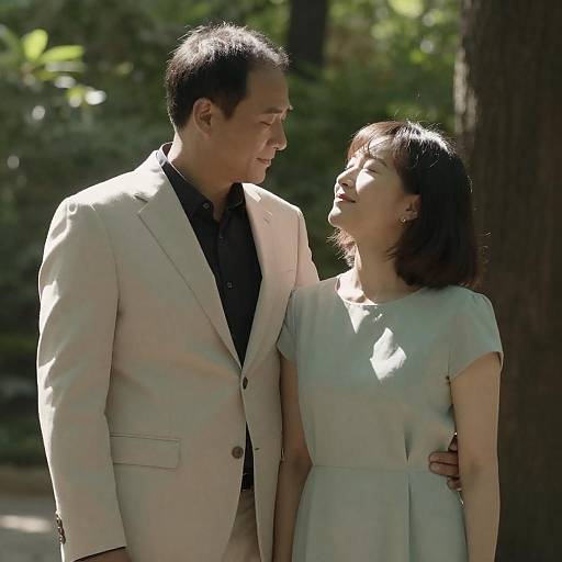 Romantic Moment in a Sunlit Forest