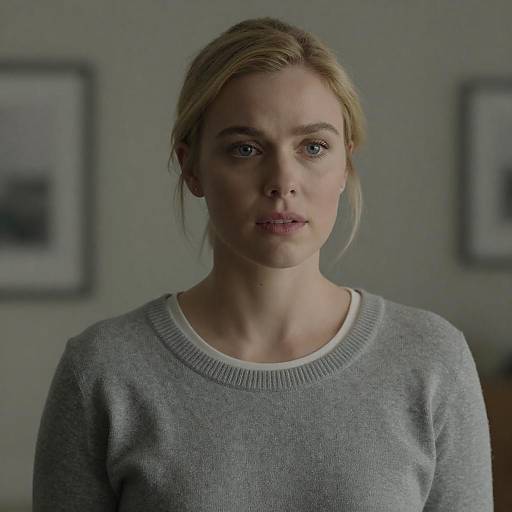 Portrait of a Concerned Blonde Woman