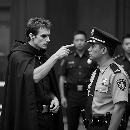 Tension in Monochrome: Accusation Scene