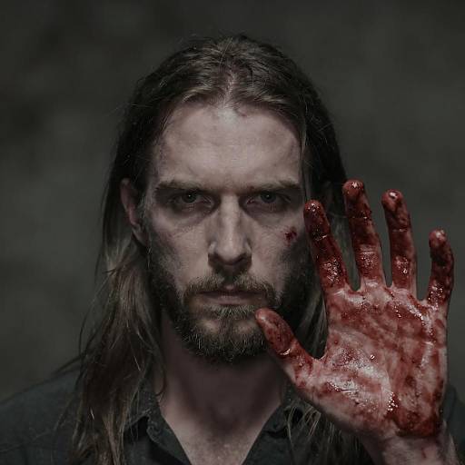 Man with Bloodied Hand Close-Up