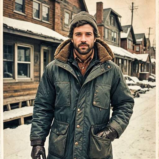 Vintage Postcard of Rugged Man in Winter