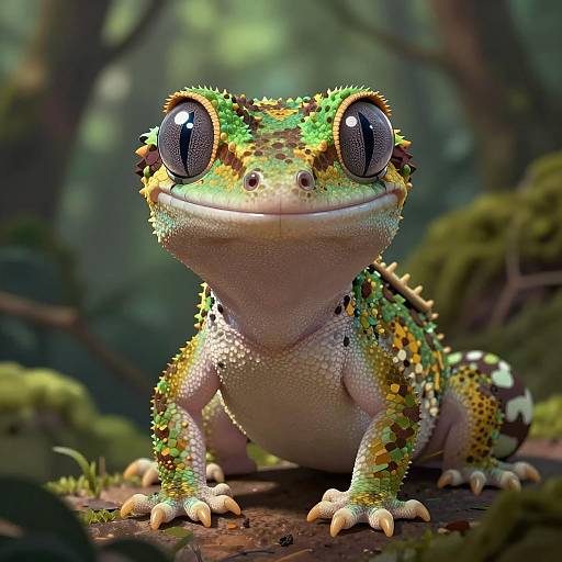 Anthro Gecko Forest Ranger Illustration