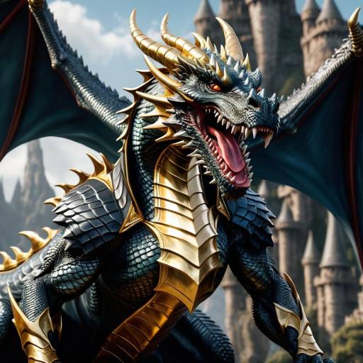 Majestic Dragon with Golden Anklet Artwork Majestic Dragon with Golden Anklet Artwork