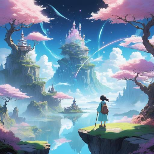 Dreamlike Young Wizard in Fantasy Realm