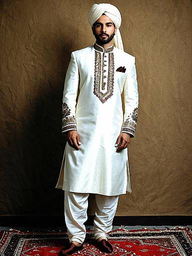 Elegant Man in Embroidered Cultural Attire