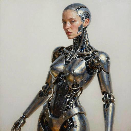 Hyper-Realistic Biomechanical Woman Artwork