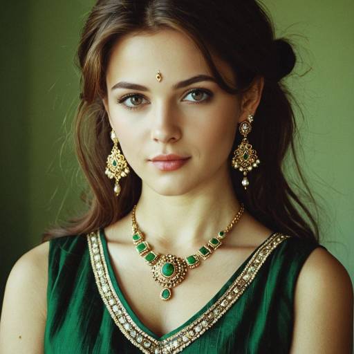 Realistic Krsna Girl in Elegant Dress