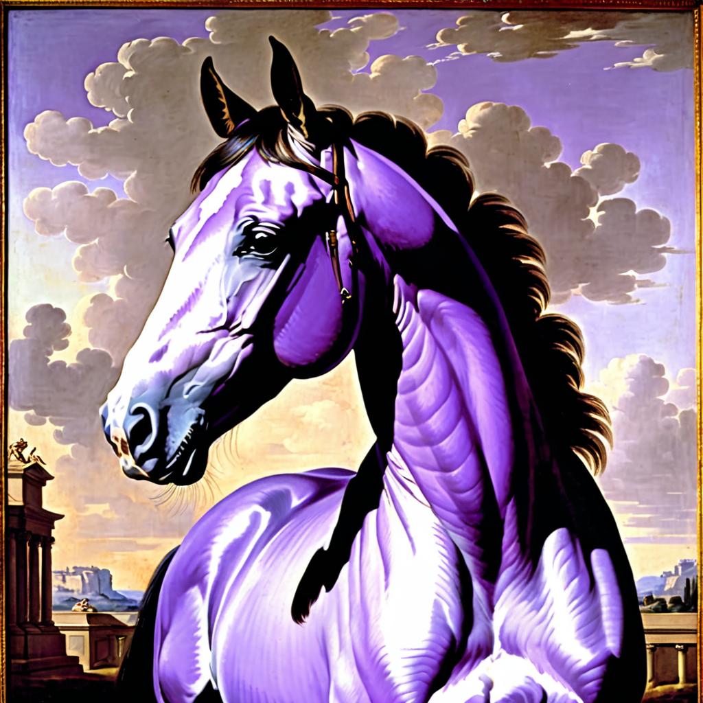 Neoclassical Horse Portrait in Lavender