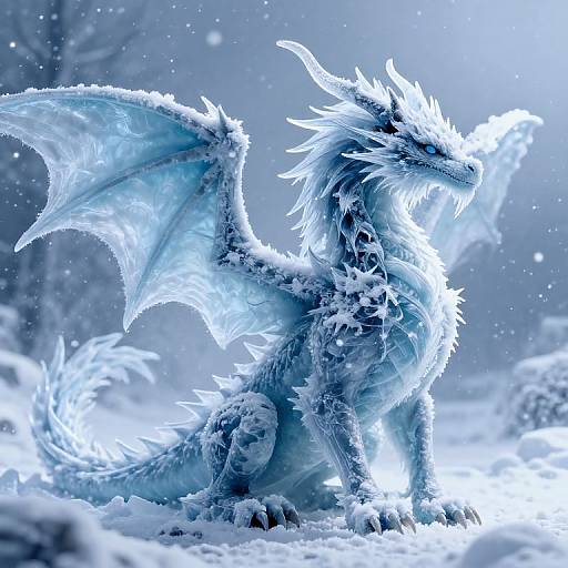 Ethereal Ice Dragon in Blizzard