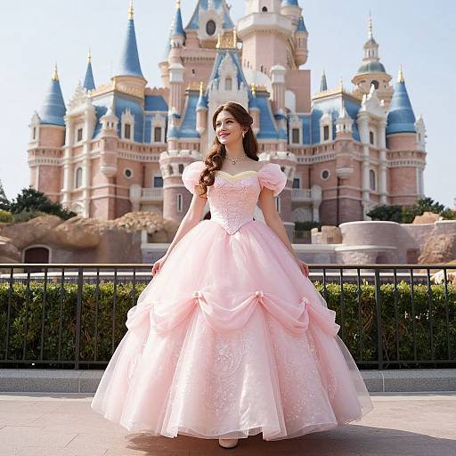 Princess Belle in Pink Dress
